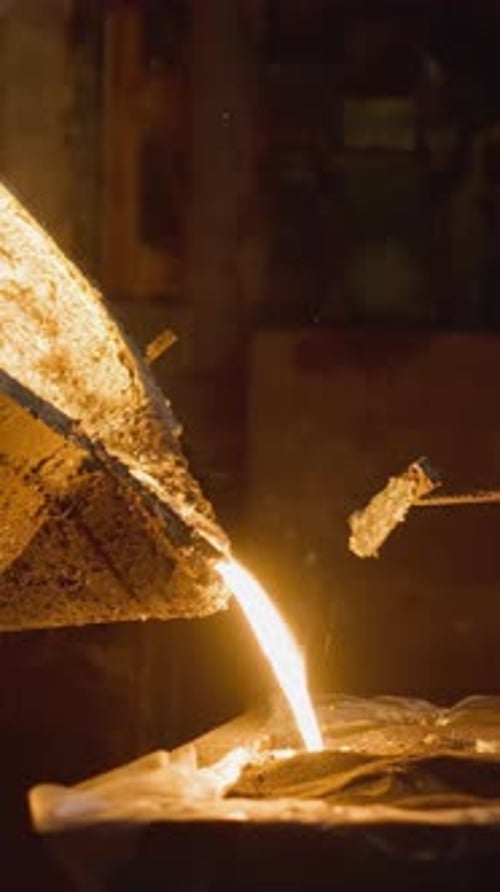 Radiant Molten Metal Casting at Foundry