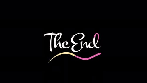 Colorida tipografía de The End con efectos manuscritos, animación aislada en 4k sobre fondo transparente
