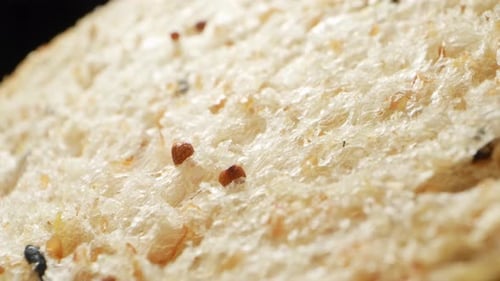 Macro View of Seeded Bread Slice