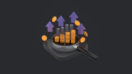 3D Business Growth and Financial Analysis Animation