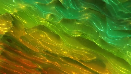 Oscillation de vagues colorées. Visualisation futuriste d'un graphe de forme d'onde. Rendu 3D en boucle transparente