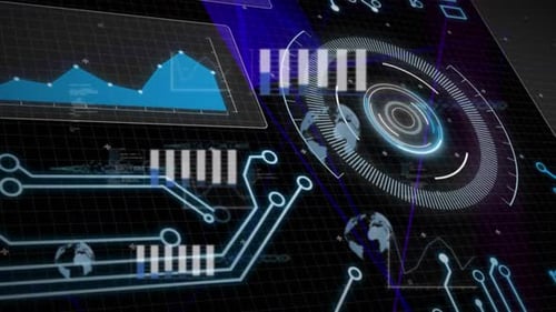 Futuristic HUD Technology Data Interface Background Animation