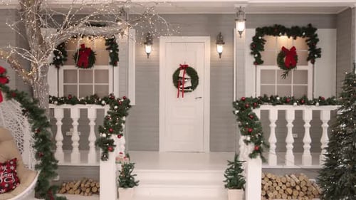 Christmas House Decorated for Holiday Season