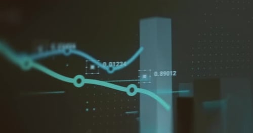 Futuristic Data Presentation with Animated Graphs and Charts