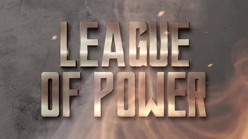 Metallic league of power gold text