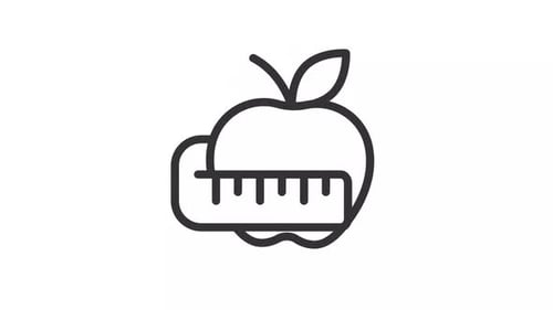 Animated Health and Fitness Icon with Measuring Tape