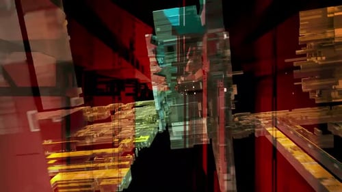 Rendu 3D d'arrière-plan des blocs technologiques abstraits