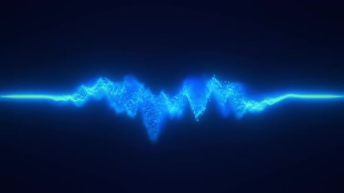 Audio Blue Waveform Digital Particle Motion Loop Background Abstract Music Dot Waves Equalizer