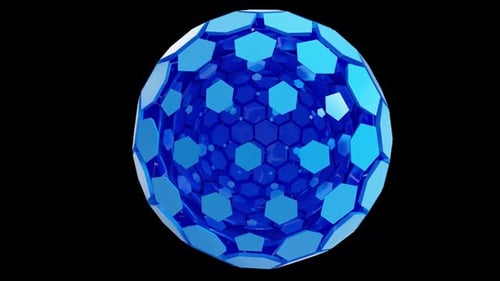 Blue Technology Sphere Unfolding