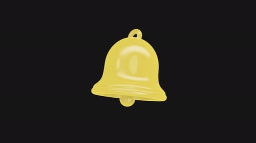 3D Animated Golden Bell Notification Icon