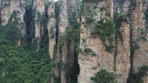 China's Incredible Vertical Stone Pillars, Avatar Hallelujah Mountains In Zhangjiajie National Park.