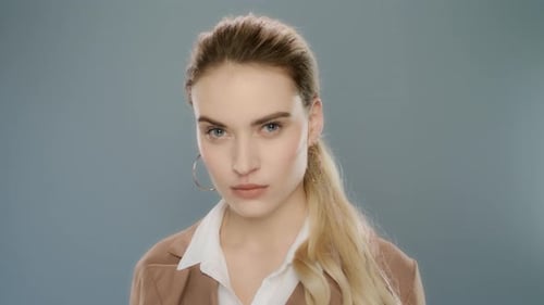 Serious Business Woman Studio Portrait
