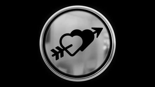 Ícone de amor preto 3D