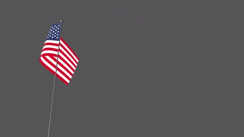 Usa 2d Flat Flag Rotating Waving + Alpha Channel