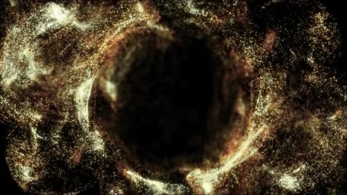 Golden Particles With Circle Frame