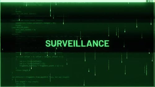 Digital Surveillance Glitch Text Reveal Animation