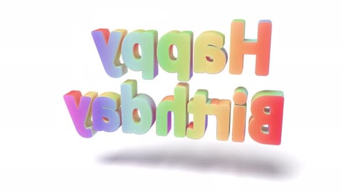 Colorful 3D Happy Birthday Title Animation