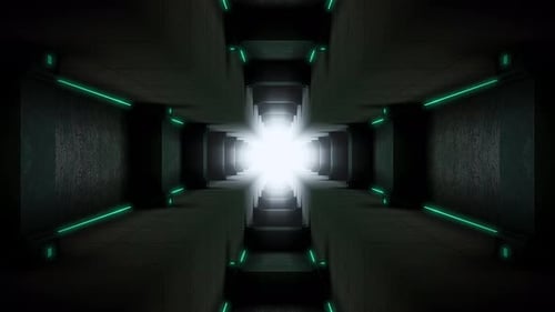Concrete Neon Edged Tunnel
