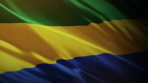 Gabon Flag Waving - 4K