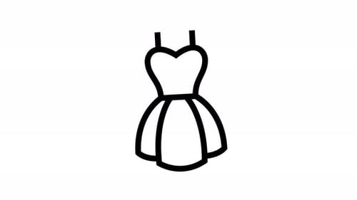 Fluid Line Art Dress Icon Minimal Animation