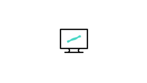 Animated Monitor and DNA Helix Flat Design Icon