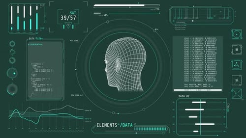 Animiertes Hightech-Interface-Design mit Erkennungsdatenverarbeitung