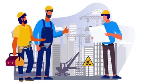 Ingenieurteam auf einer Baustelle