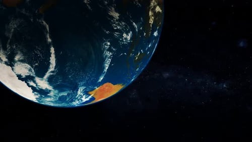 Spinning Planet Earth in Deep Space