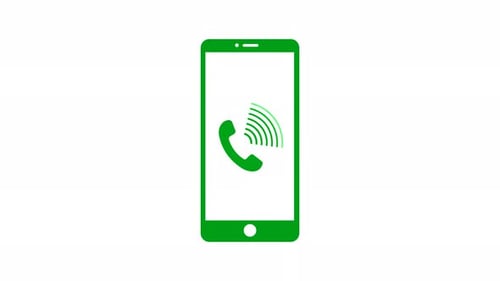Green Color Phone Calling Animated