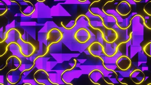 Gold Pipes On Purple Background Loop Animation In 1080Hd