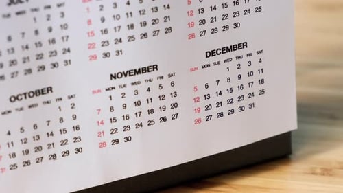Close up of a new calendar. Concept of starting of new year.