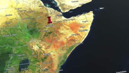 Map Pin Drop Animation on Ethiopia