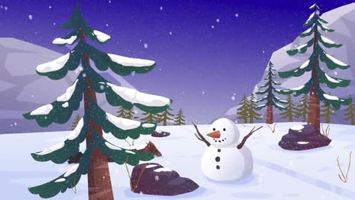 Christmas Mountain Landscape