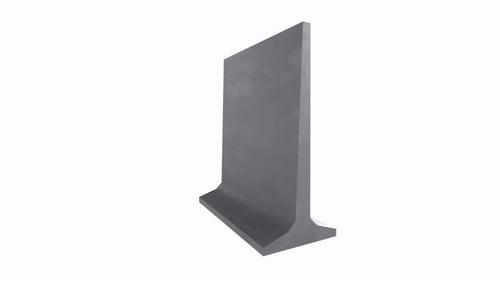 Concrete wall panel isolated on white