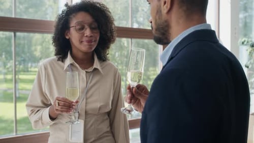 Colleagues Celebrating Together in a Corporate Setting