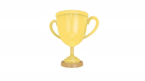 Golden Trophy Award Rotating Animation