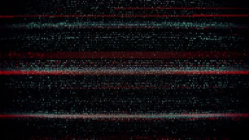Digital Screen Glitch with Red and Blue Patterned Noise