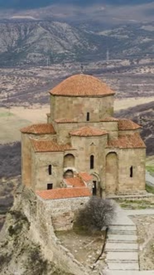 Vertical Video Mtskheta Aerial Exploration Georgia's Timeless Beauty