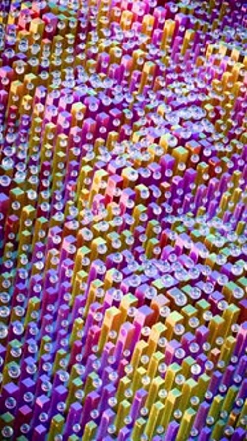 Abstract Motion Wave With Floating Box And Sphere 02 HD