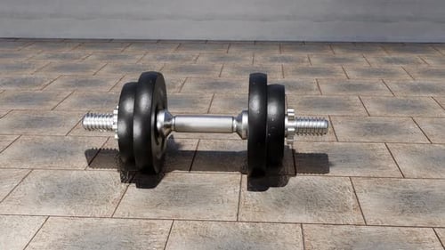 Realistic 3D Dumbbell Rotating Animation for Fitness Projects