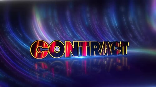 Contract Futuristic Neon Text On Cybernetic Canvas