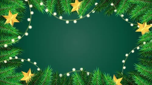 Christmas Frame Background with Star Light