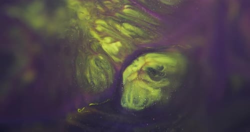 Abstract Color Plumes with Glittering Particles