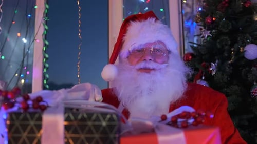 Santa Wipes Away Tears Creating a Hopeful Holiday Scene