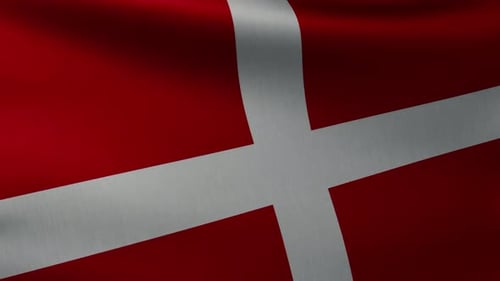 Waving Flag of Denmark Loop Background Animation