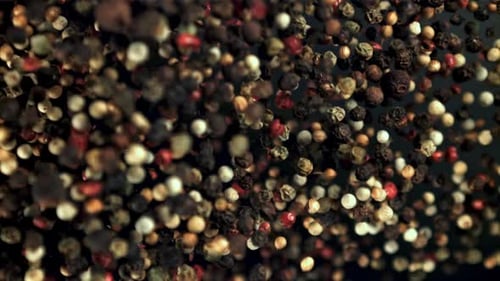 Peppercorn Flies Up and Falls Down Filmed on a Highspeed Camera at 1000 Fps