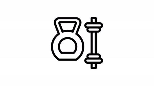 Animated Kettlebell and Dumbbell Line Icons