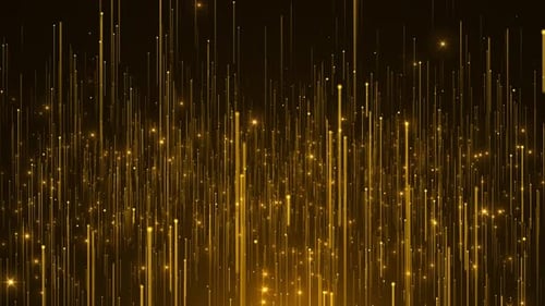 Golden Particle Trails Upward Motion Background