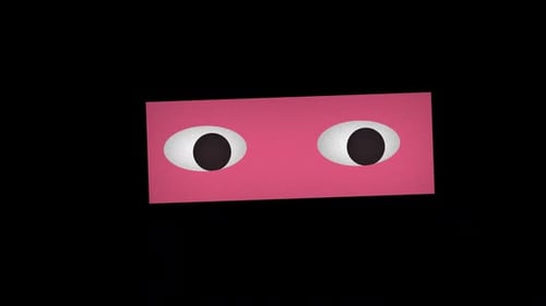 Cube Head Looking Left And Right With Emotions Alpha Channel