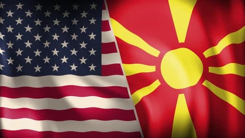 Usa And North Macedonia Background Loop